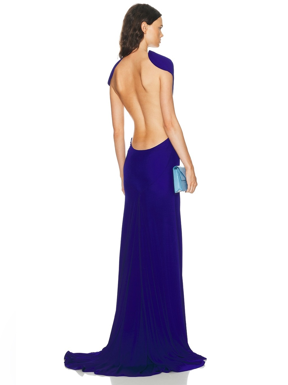 Tom Ford Backless Evening Dress 
Elegant Backless Evening Gown in  Clematis Blue